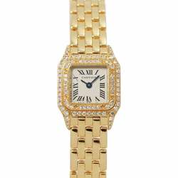 Cartier Panthere WF3141B9 Genuine Diamond Bezel Ladies Watch Ivory Dial K18YG Yellow Gold Quartz Mini