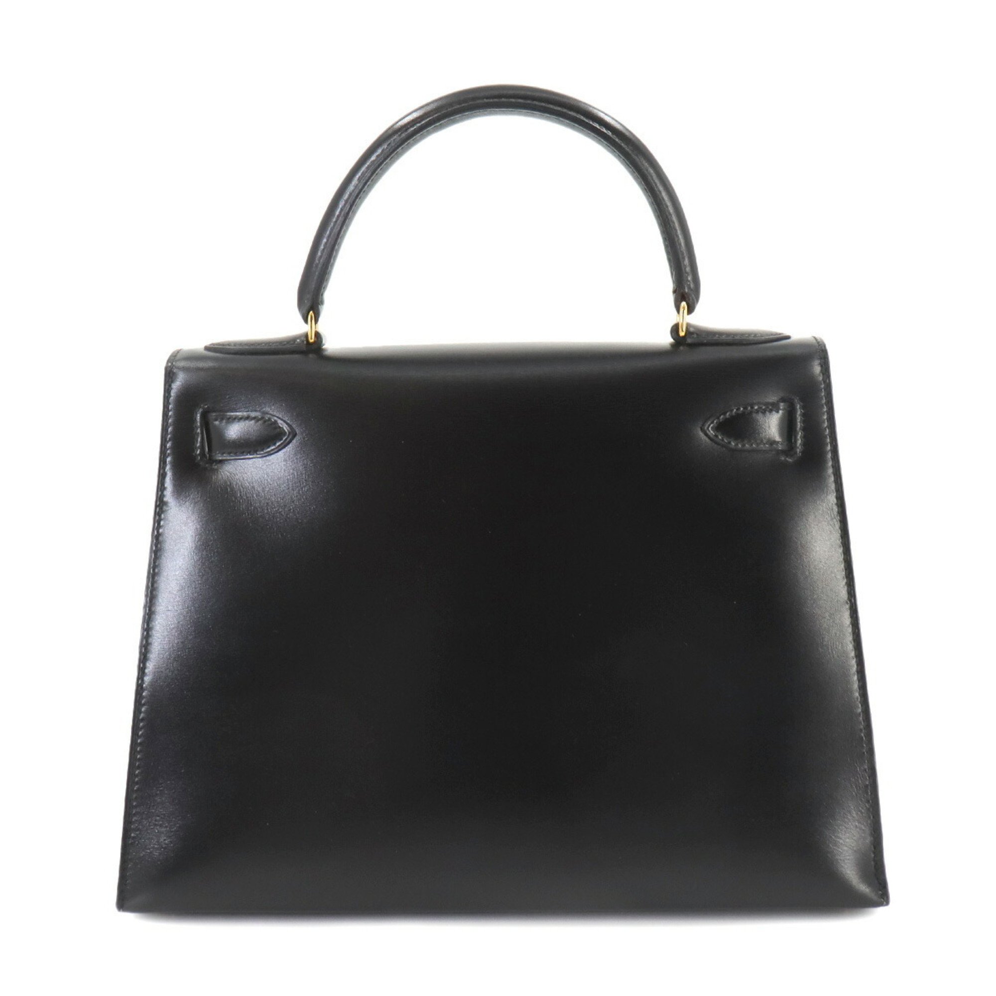 Hermes Kelly 28 2way hand shoulder bag, box calf leather, black, 〇T engraved, outer stitching, gold hardware,