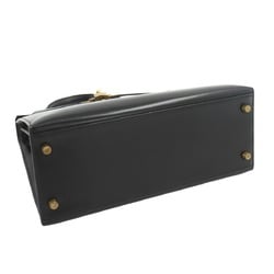 Hermes Kelly 28 2way hand shoulder bag, box calf leather, black, 〇T engraved, outer stitching, gold hardware,