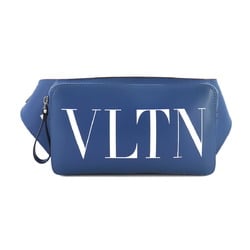 Valentino Garavani VLTN Belt Bag, Body Waist Leather, Blue, Silver Metal Fittings, Bag