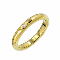 Tiffany & Co. Stacking Band Ring Diamond 1P K18 YG Yellow Gold 750