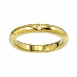 Tiffany & Co. Stacking Band Ring Diamond 1P K18 YG Yellow Gold 750