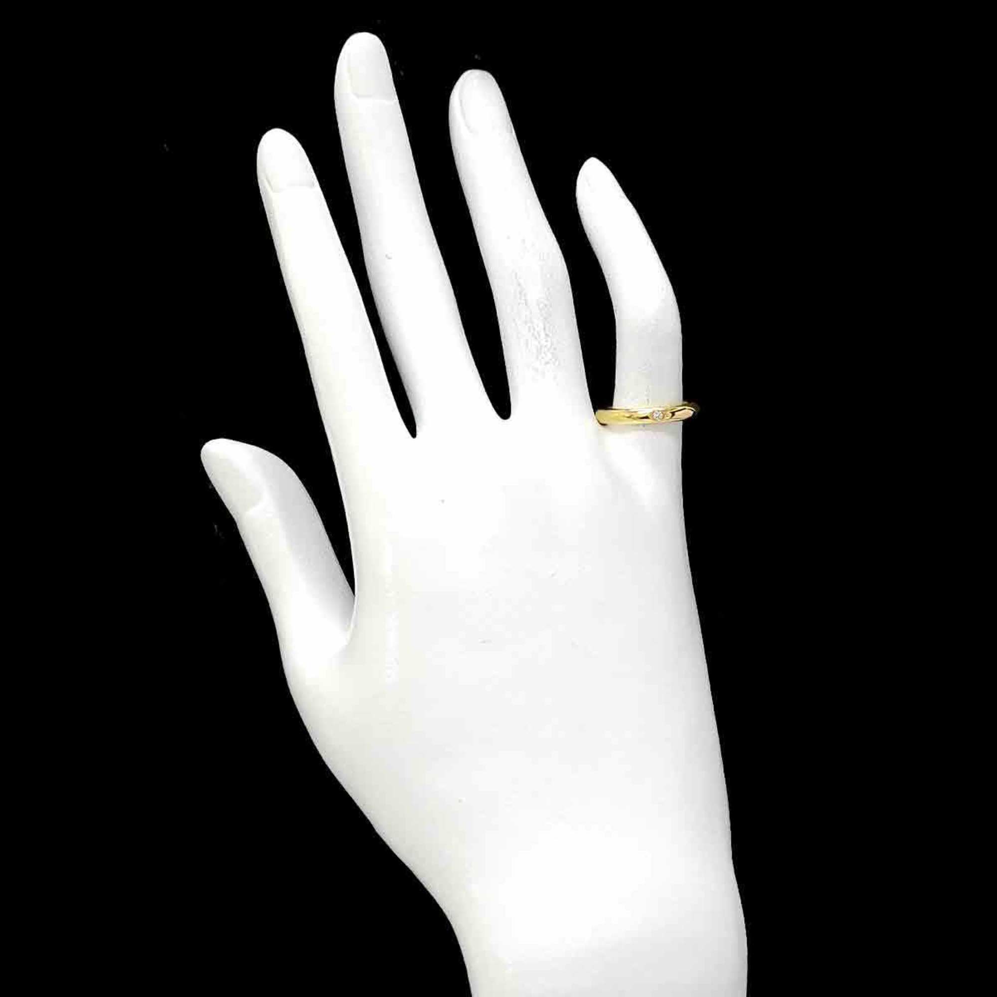 Tiffany & Co. Stacking Band Ring Diamond 1P K18 YG Yellow Gold 750