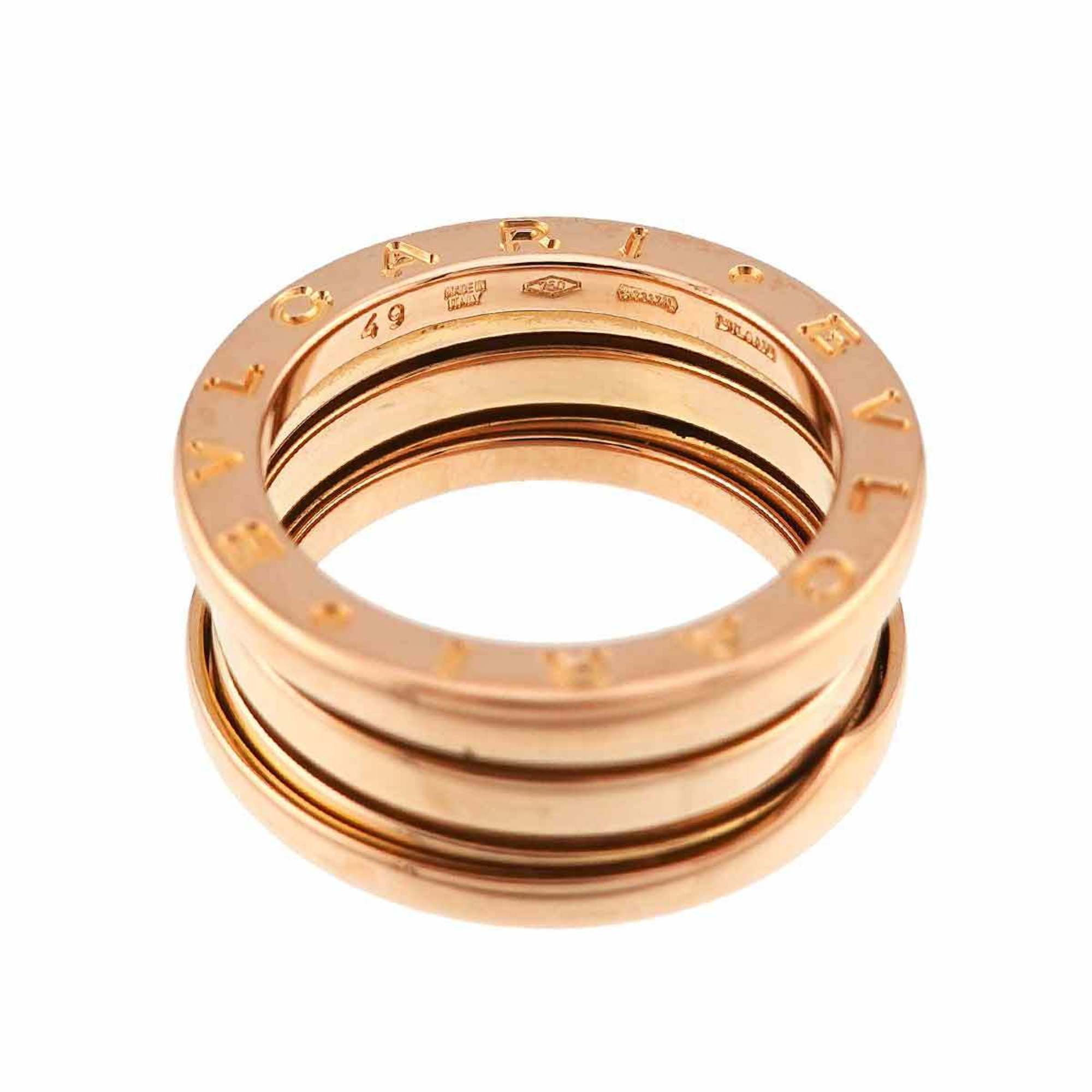 BVLGARI B-zero1 3-band #49 Ring, K18 PG Pink Gold 750, Ring