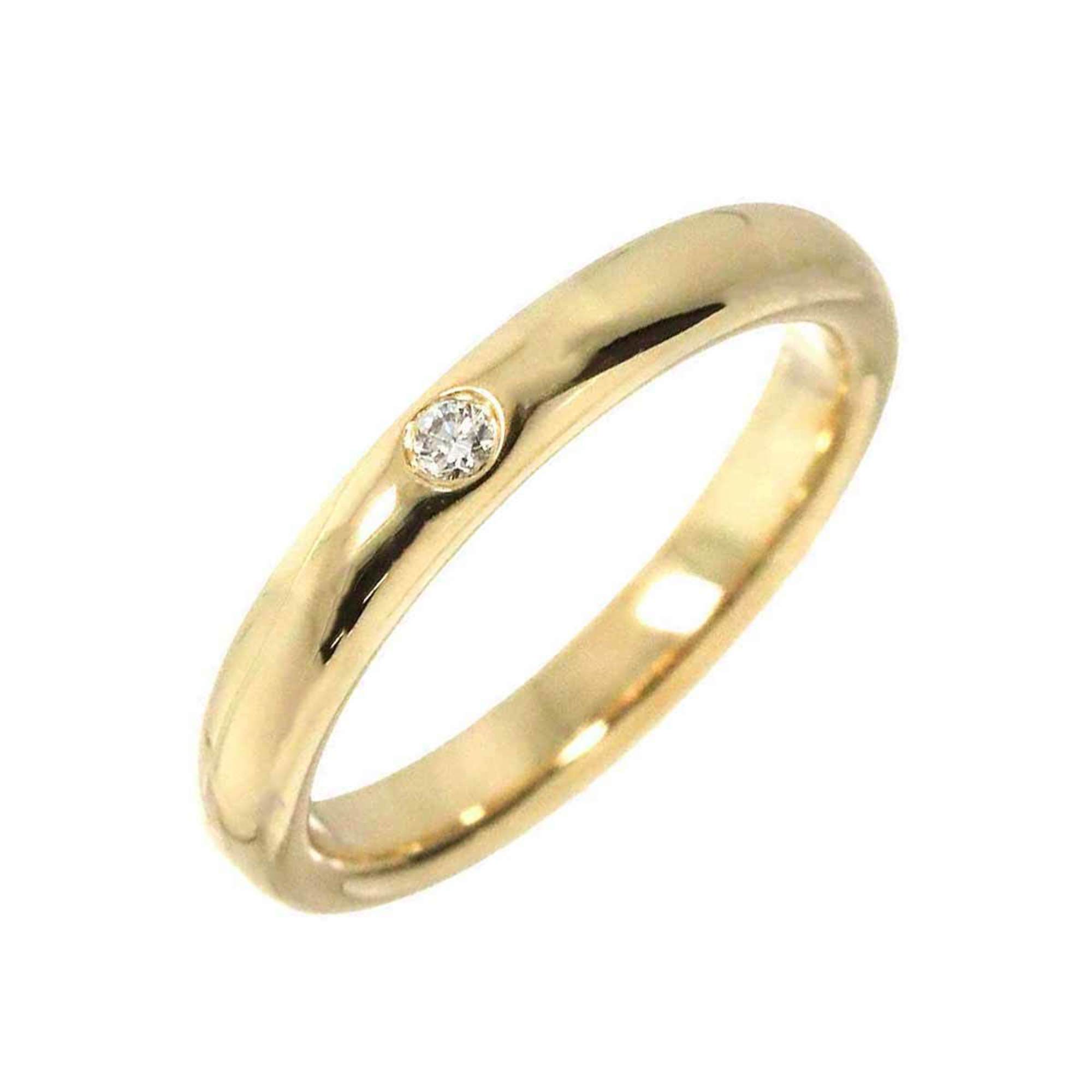 Tiffany & Co. Stacking Band Ring Diamond 1P K18 YG Yellow Gold 750