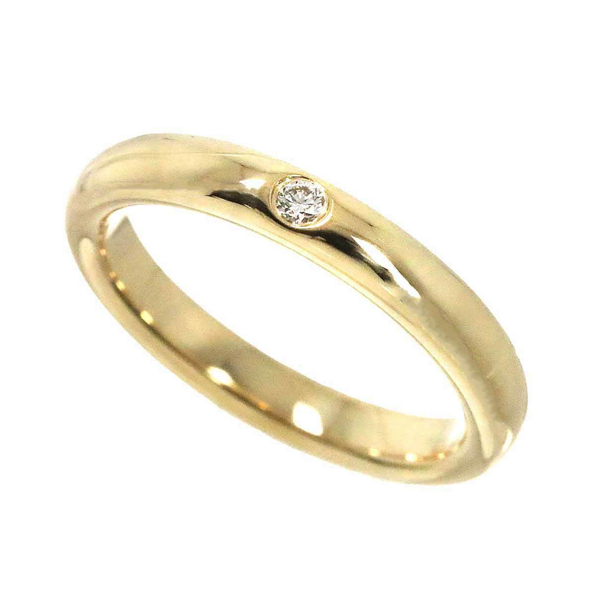 Tiffany & Co. Stacking Band Ring Diamond 1P K18 YG Yellow Gold 750