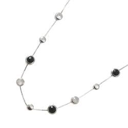 CELINE Macadam Onyx Quartz Long Necklace 81cm K18 WG White Gold 750