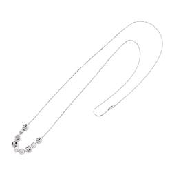 CELINE Macadam Onyx Quartz Long Necklace 81cm K18 WG White Gold 750