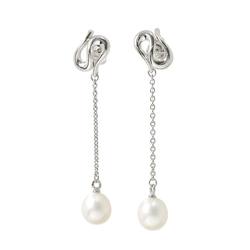 Tiffany & Co. Freshwater Pearl Earrings SV Silver 925 Pierced