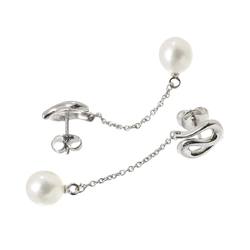 Tiffany & Co. Freshwater Pearl Earrings SV Silver 925 Pierced