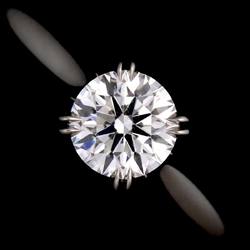 Harry Winston HARRY WINSTON Diamond 0.56ct E VVS2 3EX Round Solitaire Ring Pt Certificate