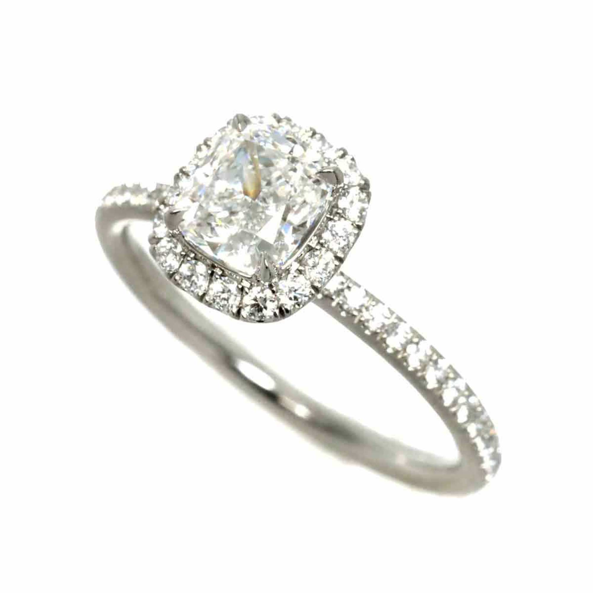 Harry Winston HARRY WINSTON Cushion Cut Micro Pavé Diamond 1.03ct D VS1 Ring Pt Platinum HW