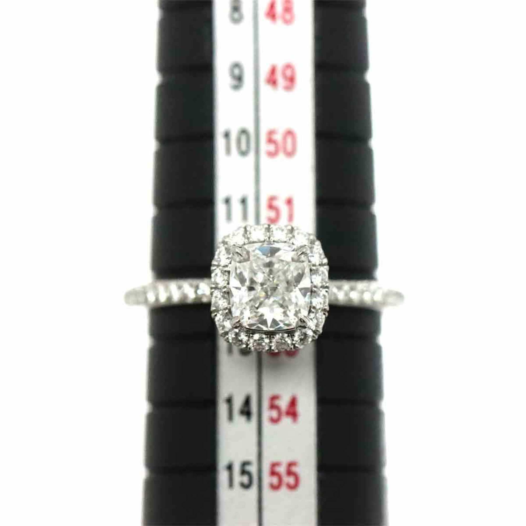 Harry Winston HARRY WINSTON Cushion Cut Micro Pavé Diamond 1.03ct D VS1 Ring Pt Platinum HW