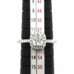 Harry Winston HARRY WINSTON Cushion Cut Micro Pavé Diamond 1.03ct D VS1 Ring Pt Platinum HW