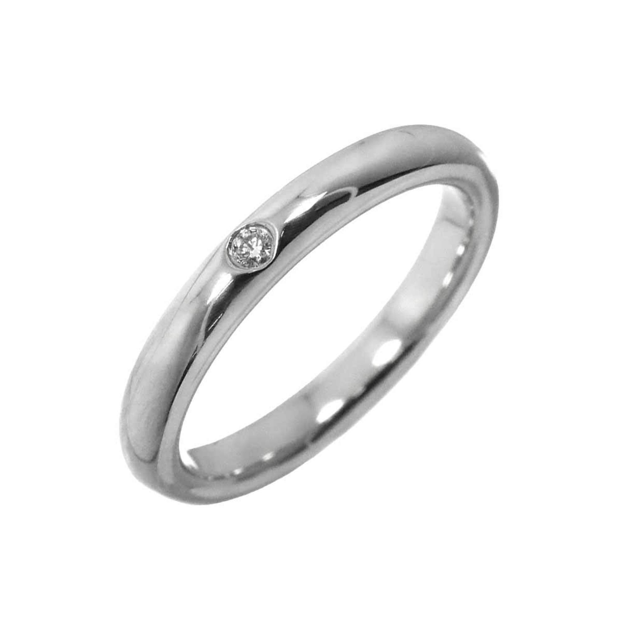 Tiffany & Co. Stacking Band Ring Diamond 1P Pt Platinum