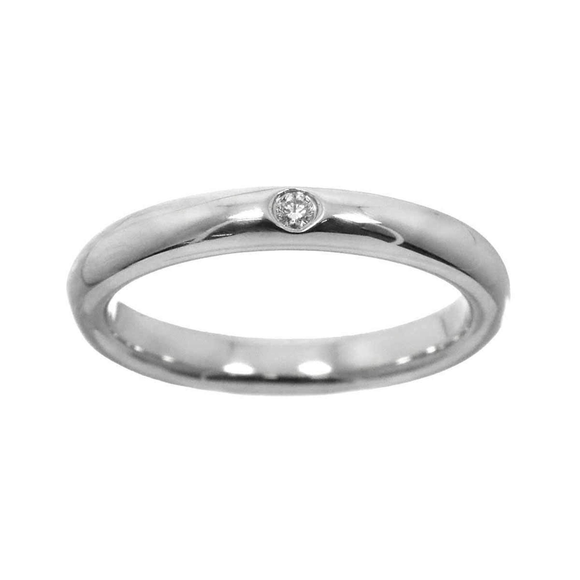 Tiffany & Co. Stacking Band Ring Diamond 1P Pt Platinum