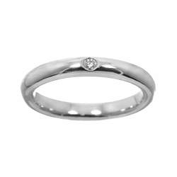 Tiffany & Co. Stacking Band Ring Diamond 1P Pt Platinum