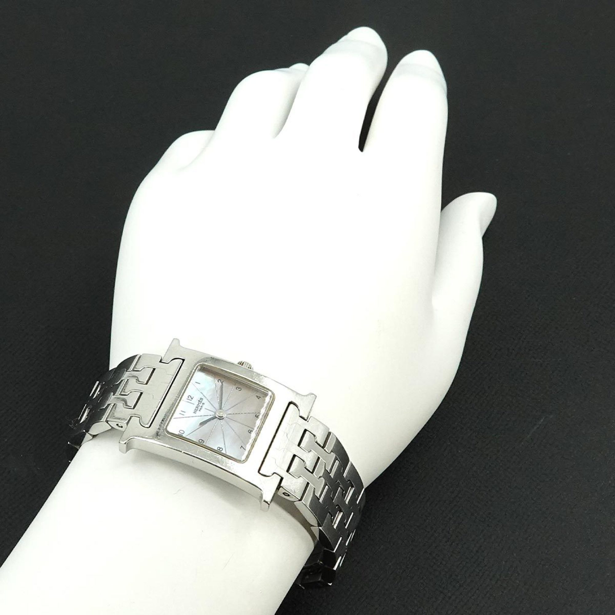 Hermes HERMES H Watch HH1 210 Ladies' White Shell Quartz