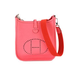 Hermes Evelyne TPM Amazone Shoulder Bag Taurillon Clemence Rose Azalee Rouge Silver Hardware C Stamp