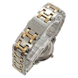 Hermes Clipper Nakre Combi CP1 222 Ladies Watch Diamond Bezel Date White Shell Quartz