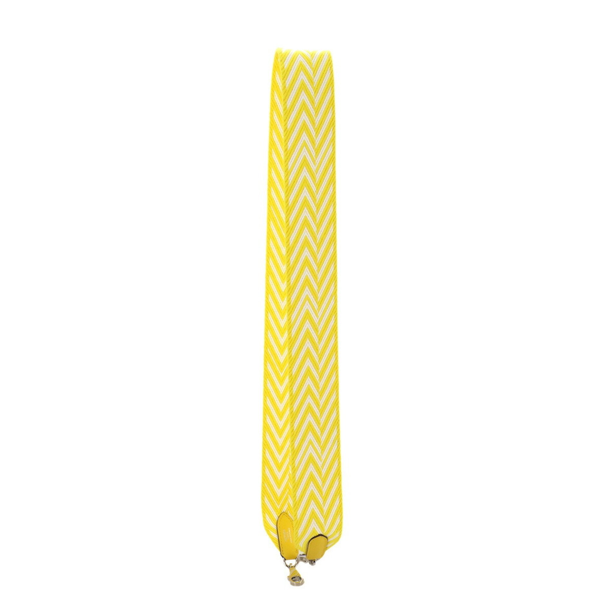 Hermes Bandouliere Sangles Zigzag 50mm Shoulder Strap Toile Swift Jaune Citron D Engraved