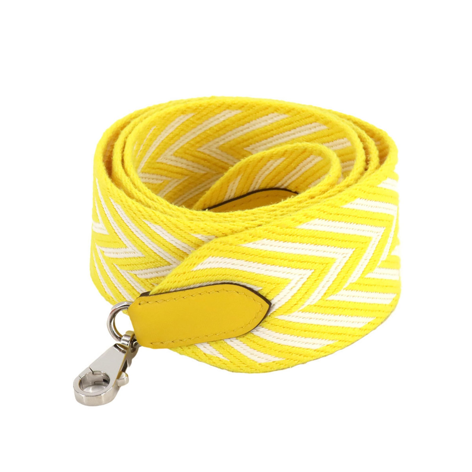 Hermes Bandouliere Sangles Zigzag 50mm Shoulder Strap Toile Swift Jaune Citron D Engraved