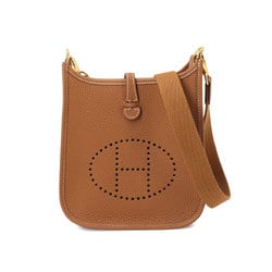 Hermes HERMES Evelyn TPM Shoulder Bag Taurillon Clemence Gold W Engraved Hardware Everlyne