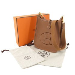 Hermes HERMES Evelyn TPM Shoulder Bag Taurillon Clemence Gold W Engraved Hardware Everlyne