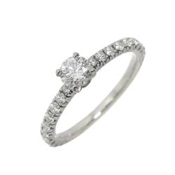 Cartier Solitaire Diamond 0.32ct G VS2 3EX #48 Ring Pt Platinum