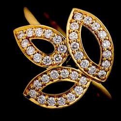 Harry Winston Lily Cluster Ring Diamond K18 YG Yellow Gold 750 HW