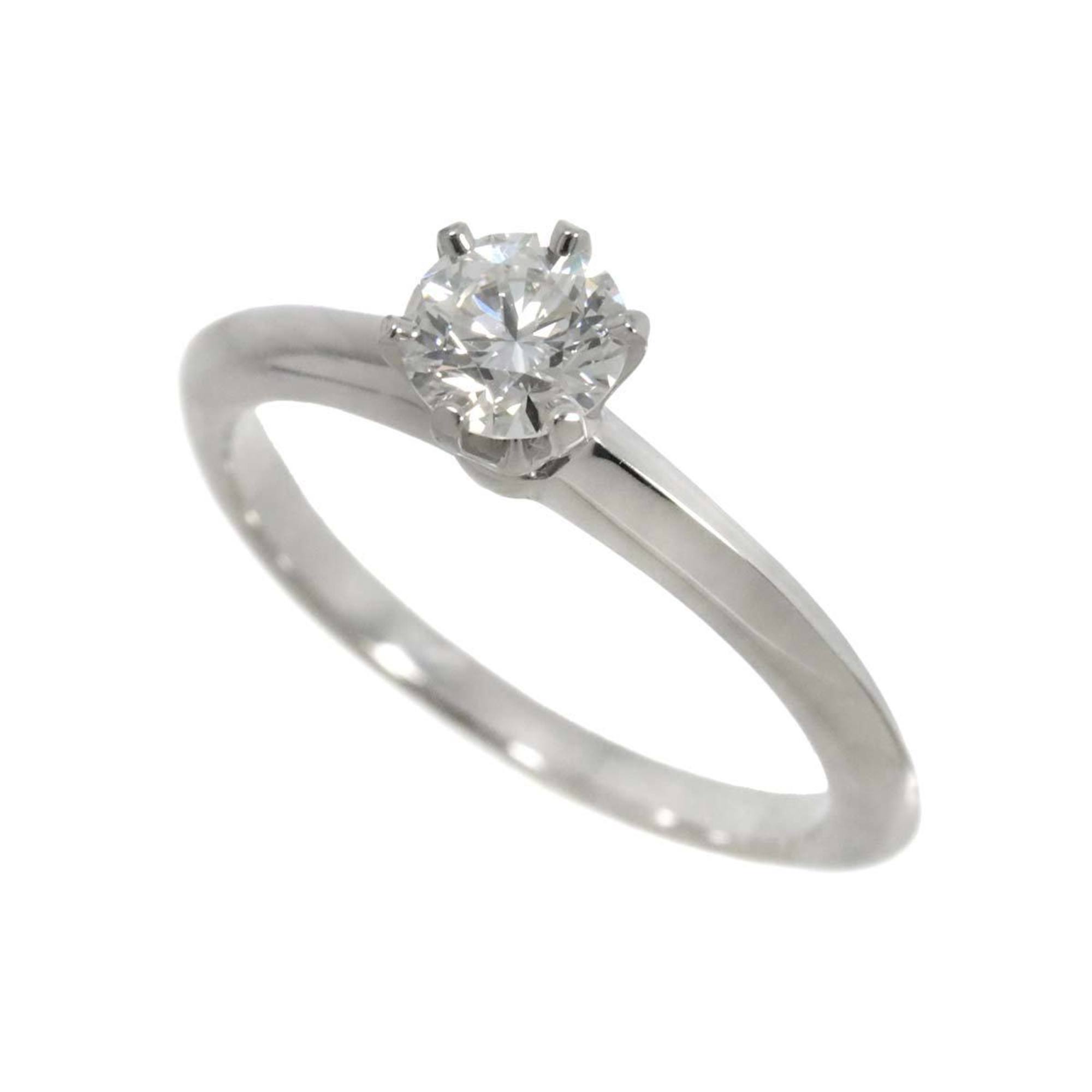 Tiffany & Co. Solitaire Diamond 0.42ct G VVS1 EX Ring Pt Platinum