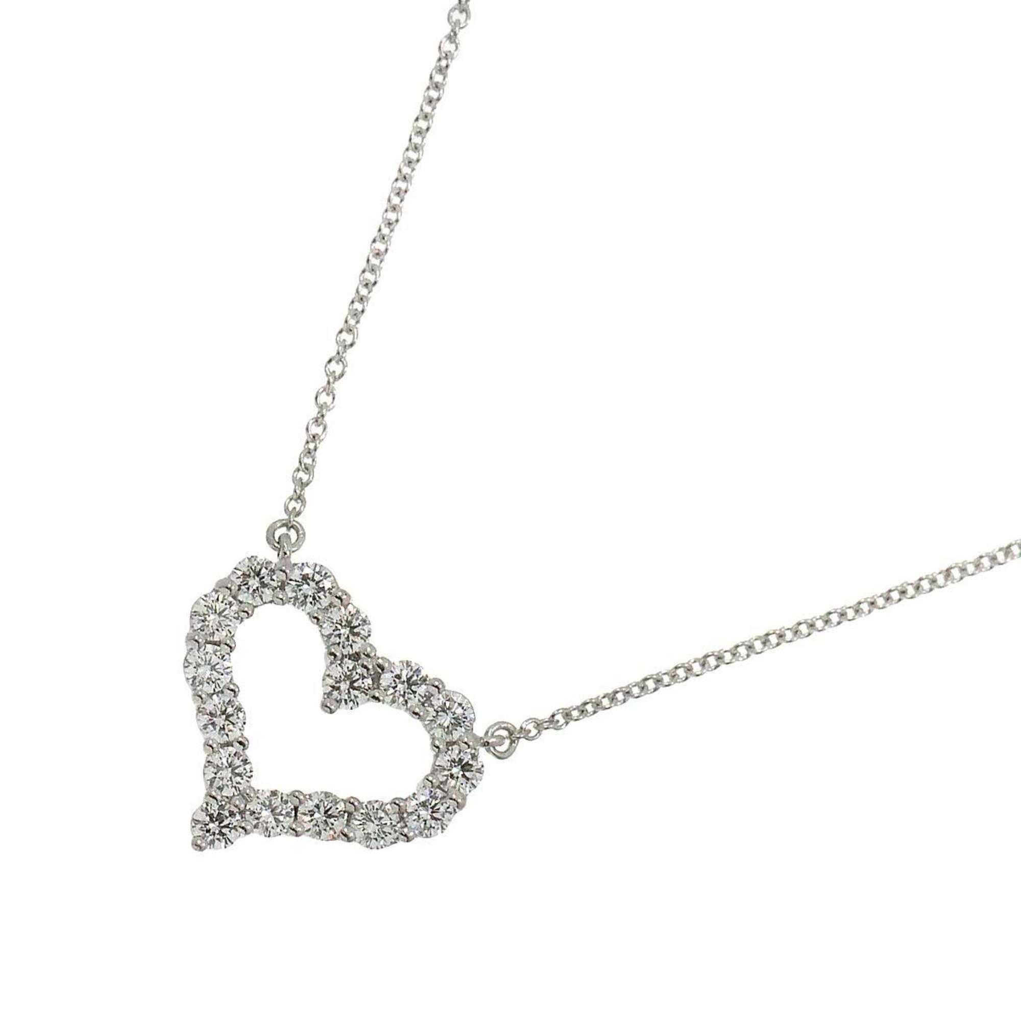 Tiffany & Co. Sentimental Heart Small Diamond Necklace 42cm Pt Platinum