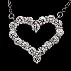 Tiffany & Co. Sentimental Heart Small Diamond Necklace 42cm Pt Platinum