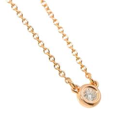 Tiffany & Co. By the Yard Diamond Necklace 41cm K18 PG Pink Gold 750 The