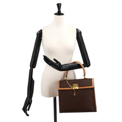 CELINE Macadam pattern handbag, leather, brown, gold hardware, Hand Bag