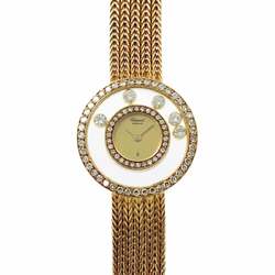 Chopard Happy Diamonds 20 4355 Double Diamond Bezel Ladies Watch 5P Moving K18YG Quartz