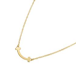 Tiffany & Co. T Smile Necklace 45cm K18 YG Yellow Gold 750