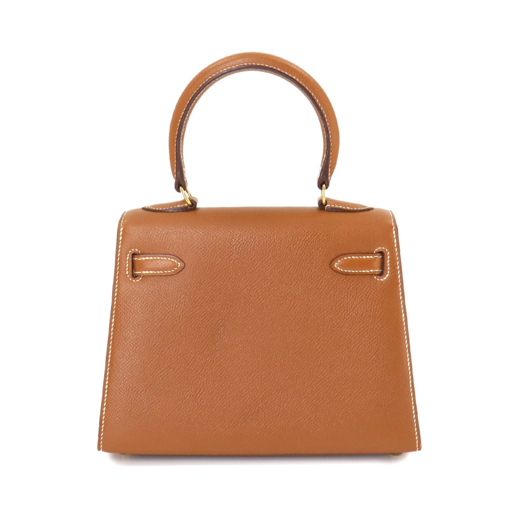 Hermes HERMES Kelly 2way Hand Shoulder Bag Cushvel Epsom Gold 〇X Engraved Outside Stitching Metal Fittings Mini