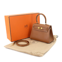 Hermes HERMES Kelly 2way Hand Shoulder Bag Cushvel Epsom Gold 〇X Engraved Outside Stitching Metal Fittings Mini