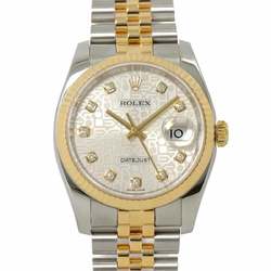 Rolex ROLEX Datejust Combi 116233G Random Number Roulette Men's Watch 10P Diamond Silver Computer YG Yellow Gold Automatic Self-Winding