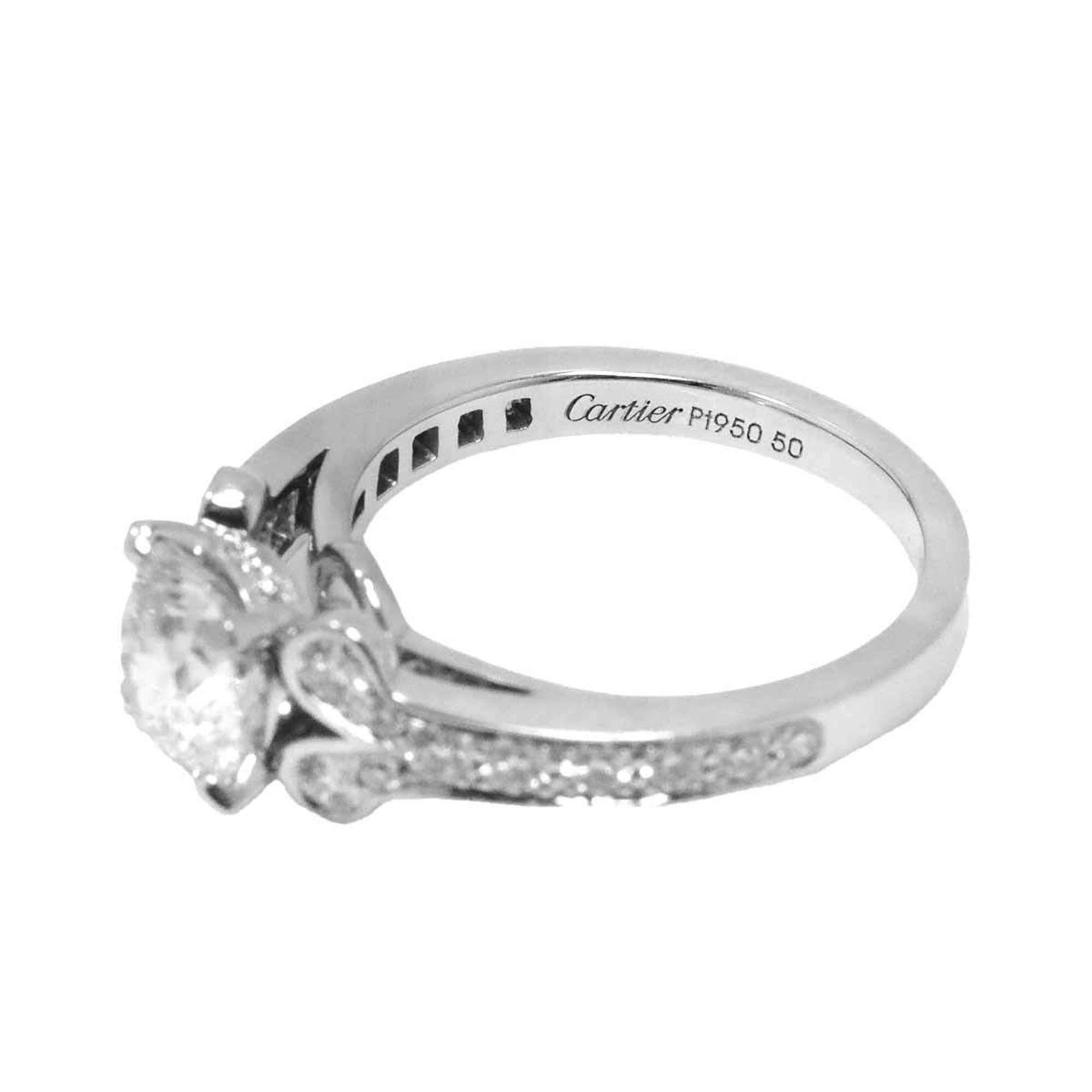 Cartier Ballerina Diamond 1.31ct G VS1 3EX #50 Ring Pt Platinum Ballerine