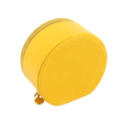 CHANEL Coco Mark Case Box Pouch Caviar Skin Yellow Jewelry case