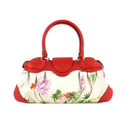 Salvatore Ferragamo Marissa Gancini Handbag Leather Satin Red Flower BW21 5370