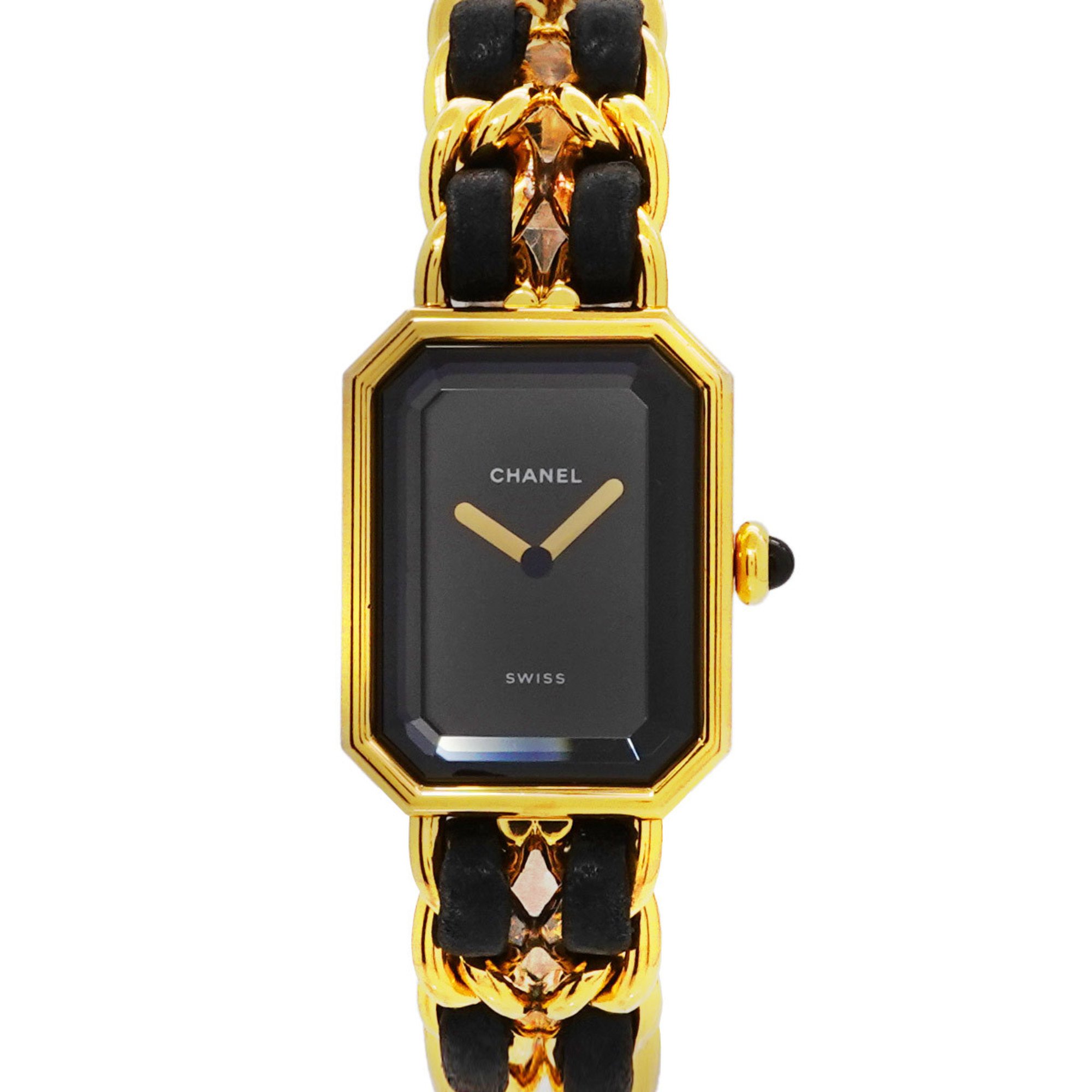 CHANEL Premiere S size H0001 Ladies watch Black Gold Quartz