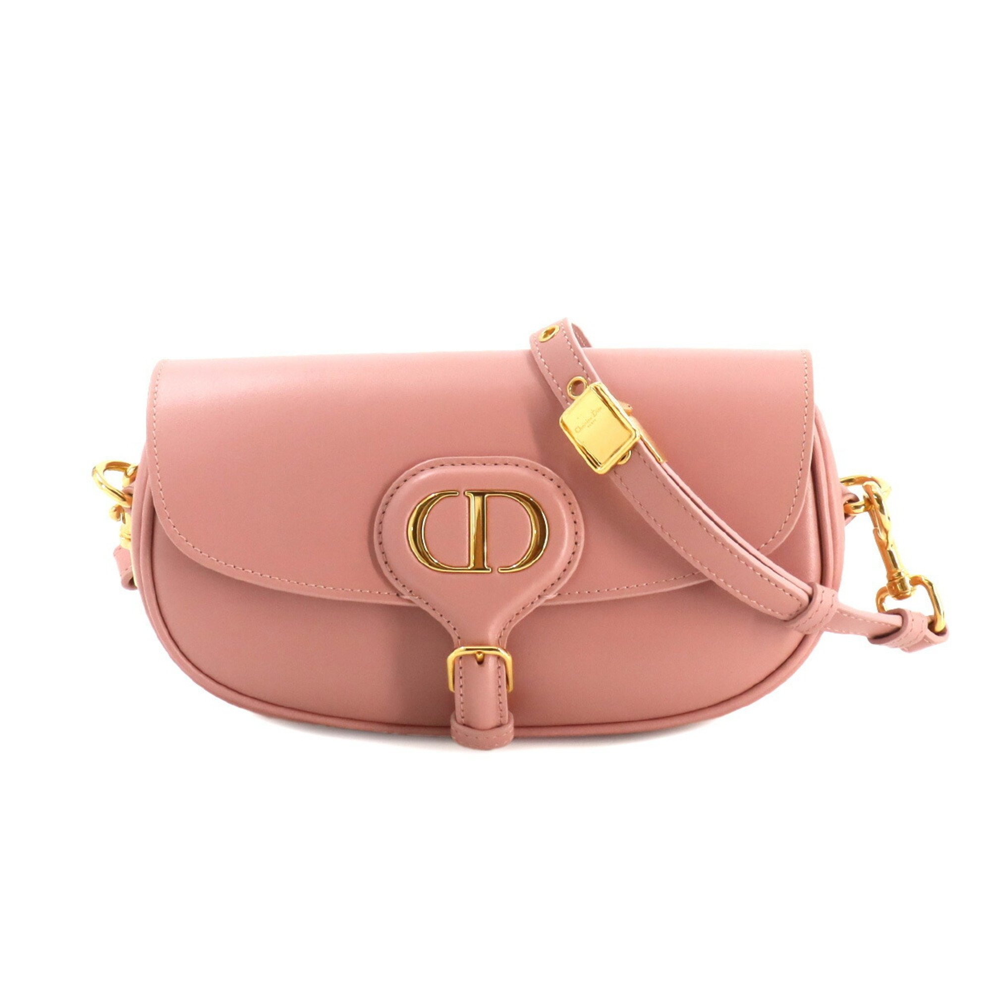 Christian Dior Bobby East West Shoulder Bag Leather Pink Gold Metal Fittings M9327UMOL