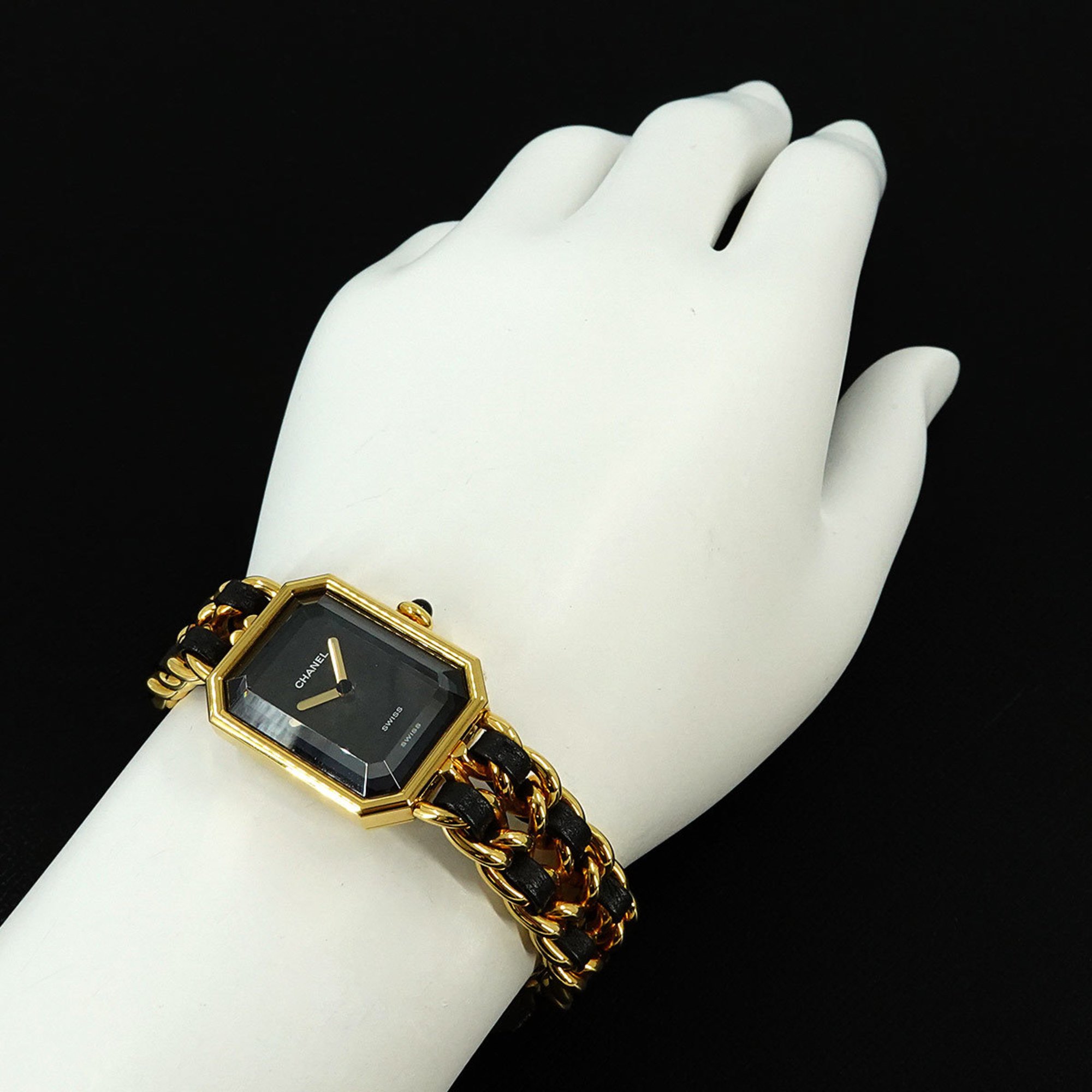 CHANEL Premiere L size H0001 Ladies watch Black Gold Quartz