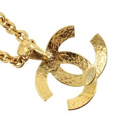 CHANEL Matelasse Coco Mark Long Necklace Gold 94P