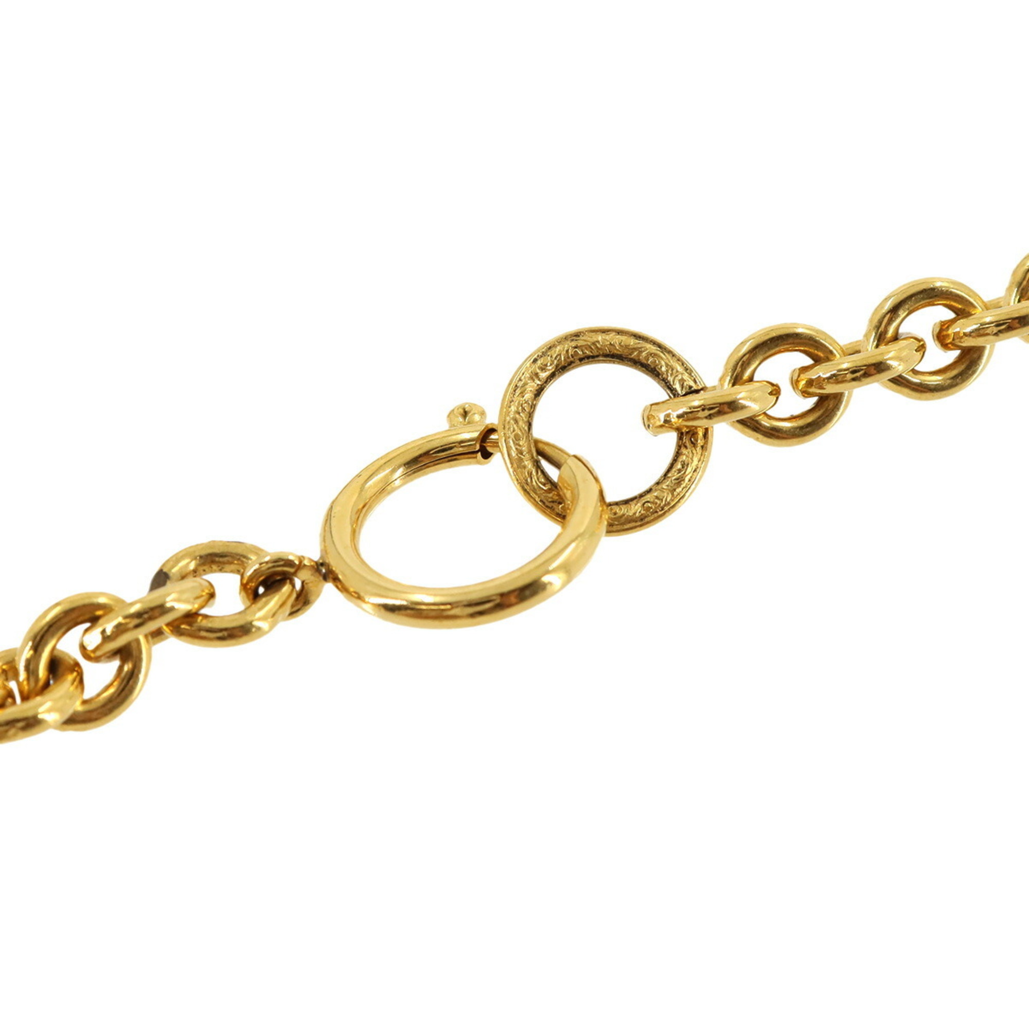 CHANEL Matelasse Coco Mark Long Necklace Gold 94P