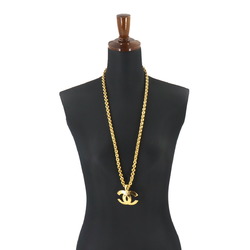 CHANEL Matelasse Coco Mark Long Necklace Gold 94P