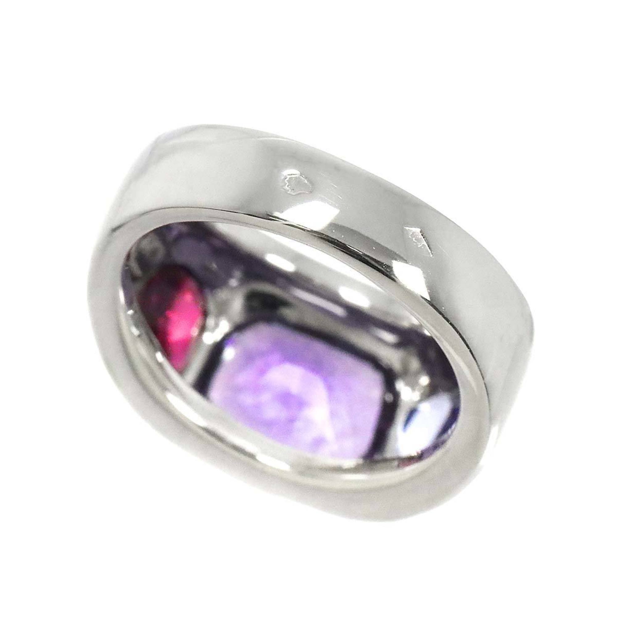 CHANEL #52 Ring Amethyst Iolite Garnet K18 WG White Gold 750 Multi Stone